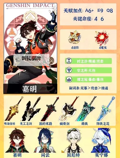 《原神》嘉明一图流培养攻略图1